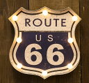輸入雑貨 アメリカンクラシック LED Sign サイン ROUTE US 66 リビングスタジオ 直輸入 看板 ビンテージ アンティーク GB22315GAK