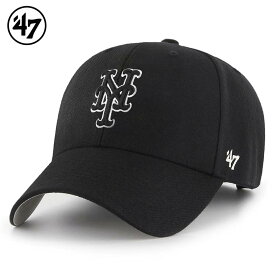 ’47 フォーティセブン FORTYSEVEN MVPキャップ 帽子 New York Mets/ニューヨーク・メッツ カラー：Black × Black & White Logo MLB アメカジ ファッション メンズ レディース ぼうし ハット