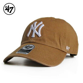 ’47 フォーティセブン FORTYSEVEN '47 CLEAN UP クリーンナップ キャップ 帽子 Yankees ヤンキース カラー：Camel ローキャップ アメカジ ファッション メンズ レディース MLB ぼうし ハット