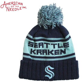 アメリカンニードル American Needle 正ちゃん帽 アクリル ニット帽 ニットキャップ ビーニー 帽子 カラー：NAVY NHL ボンボンニット スキーキャップ アメカジ ファッション メンズ レディース ぼうし 冬