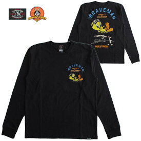 Looney Tunes（ルーニー・テューンズ） × The BRAVE-MAN / ザ・ブレイブマン メンズ 天竺長袖Tシャツ（ロンT） トゥイティー/TWEETY/キャラクター 送料無料