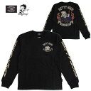 ベティーブープ Betty Boop コラボ The BRAVE-MAN ザ・ブレイブマン 天竺長袖Tシャツ（ロンT） メンズ レディース キャラクター/アメカジ/刺繍 送料無料