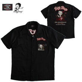 ベティーブープ Betty Boop レーヨン半袖オープンカラーシャツ ボーリングシャツ メンズ レディース The BRAVE-MAN ザ・ブレイブマン キャラクター/アメカジ/刺繍 送料無料