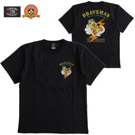 Looney Tunes ルーニー・テューンズ 半袖Tシャツ メンズ レディース The BRAVE-MAN ザ・ブレイブマン トゥイティー/TWEETY/キャラクター/アメカジ/刺繍 送料無料