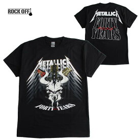 METALLICA メタリカ 40周年記念 メンズ半袖Tシャツ ロックTシャツ バンドTシャツ メタル 正規ライセンス品 バンドマーチ 送料無料