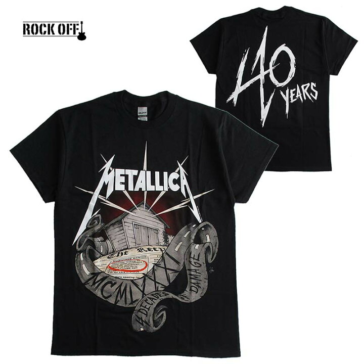 楽天市場】METALLICA メタリカ 40周年記念 メンズ半袖Tシャツ ロックT  