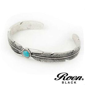 Roen BLACK/ロエンブラック フェザーブレスレット/バングル ハウライトターコイズ メンズアクセサリー/正規ライセンス品