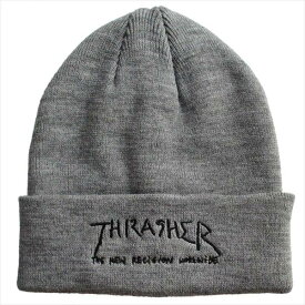 THRASHER（スラッシャー） GONZ LOGO 刺繍 アクリル平編みビーニー ニットキャップ/ニット帽/キャップ/帽子 メンズ レディース