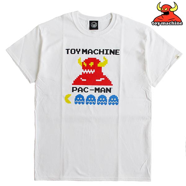 新登場 世界中で愛されたゲーム パックマン とのコラボアイテム スケーター ストリート toy machine トイマシーン 激安セール PAC-MAN カラー：WHITE コラボ メンズ 送料無料 日本正規ライセンス商品 半袖Tシャツ
