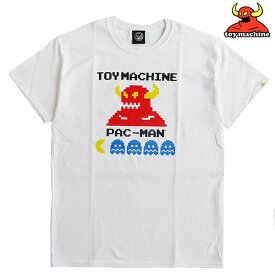 toy machine トイマシーン PAC-MAN パックマン コラボ メンズ 半袖Tシャツ カラー：WHITE 日本正規ライセンス商品 送料無料
