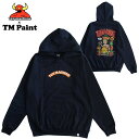 toy machine トイマシーン TM paint コラボ プルオーバーパーカー スウェット メンズ 裏起毛 カラー：NAVY 日本正規ライセンス商品 送料無料 メロコア パンク