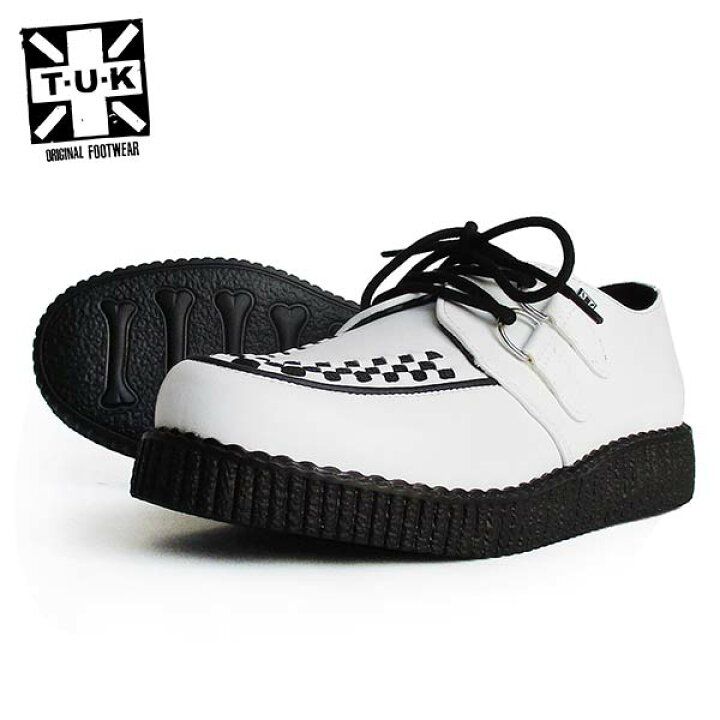 楽天市場 Tuk ティーユーケー ラバーソール メンズ White Tuk Skin Viva Ii Low Creeper F9673 靴 スニーカー 厚底 パンク ロカビリー レディース ファッション モッズ 送料無料 Ll Factory