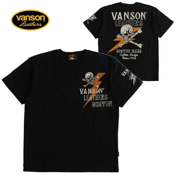 楽天市場】VANSON バンソン メンズ 天竺半袖Tシャツ スカル 刺繍 送料 