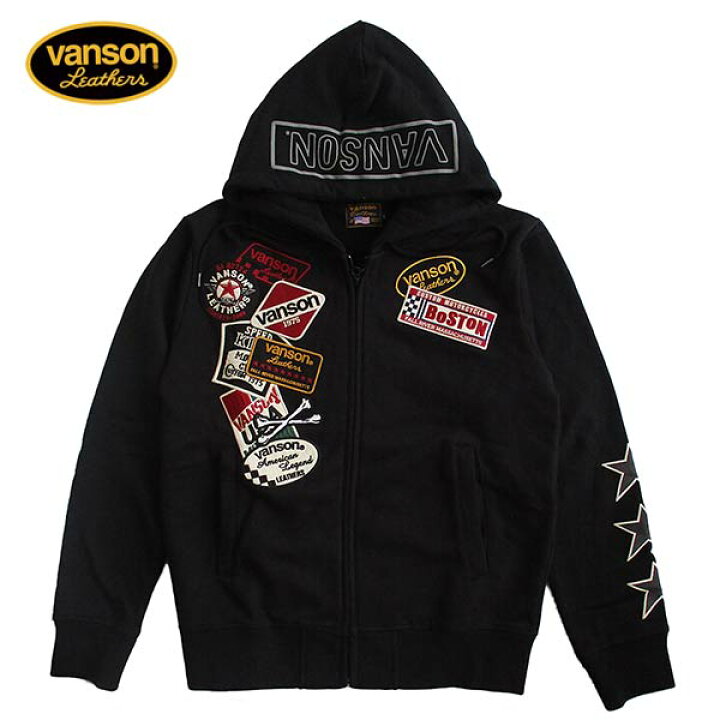 楽天市場】VANSON バンソン メンズ 裏毛ZIPパーカー スウェット スカル 