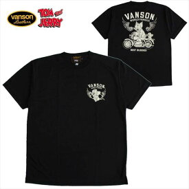 VANSON/バンソン トムとジェリー コラボ ドライ半袖Tシャツ メンズ レディース 吸汗速乾 UVカット トム＆ジェリー キャラクター アメカジ ファッション 送料無料