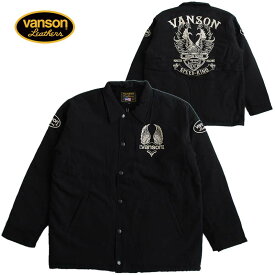 VANSON バンソン メンズ 裏ボアジャケット 刺繍 カラー：BLACK ジャンパー アウター ブルゾン 防寒 送料無料