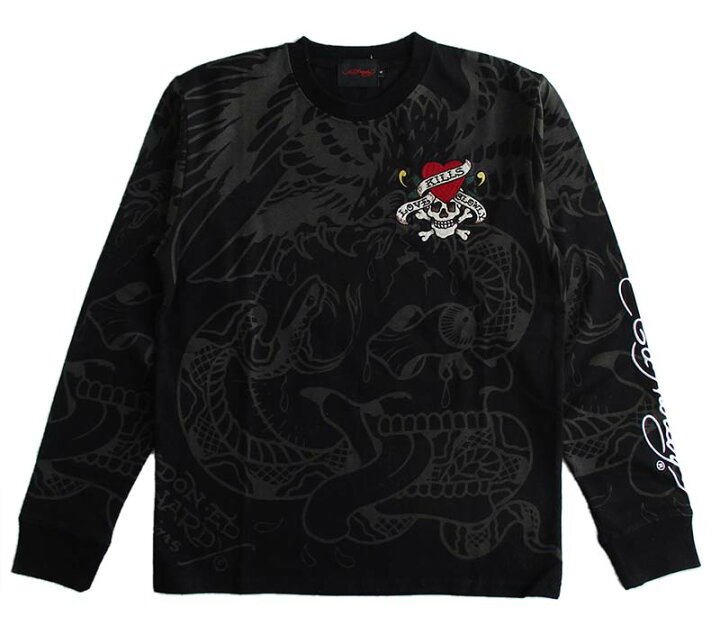 楽天市場】エド・ハーディー Ed Hardy 長袖Tシャツ（ロンT） 刺繍 