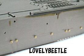 送料無料　1/16 タイガー1型戦車用 真鍮製　ハイグレード　サイドスカート　取り付け基部＆超精密! M1.2　× 約2.5ミリ 六角ボルト16個セット