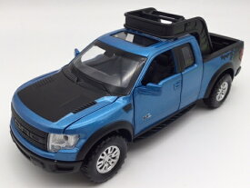 1/32 フォード F150 6.2L ラプター 青 ヘッドライト点灯　エンジン音 ミニカー SVT 外車 ギミック 輸入 FORD RAPTOR 光る鳴る