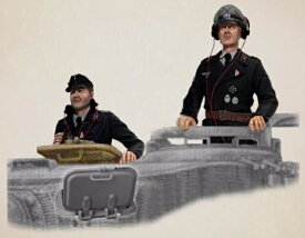 送料無料 1/16 ドイツ軍 戦車兵 半身 2体セット F134 未塗装＆未組み立て レジン製フィギュア ヘッドホン ローダーズハッチ　 タイガー1型戦車