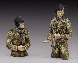 送料無料 1/16 ドイツ軍 SS親衛隊 戦車兵 半身 2体セット T530 未塗装＆未組み立て レジン製フィギュア タイガー1型戦車　キングタイガー戦車　ヘッドホン　1944年～1945年