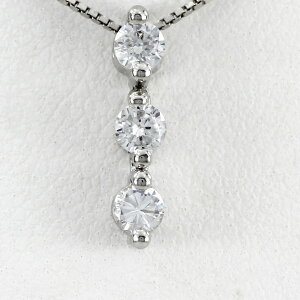 0.45ct 18金ホワイトゴールドヘイローダイヤモンドペンダント - BAUNAT 