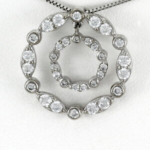 ダイヤモンド ネックレス ペンダント レディース アンティーク プラチナ ゴージャス 揺れる ブラ サークル ラウンド マーキス pt900 オータムセール