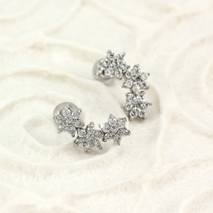 楽天市場】ダイヤモンド ピアス k18 レディース フラワー 花 スター 星 
