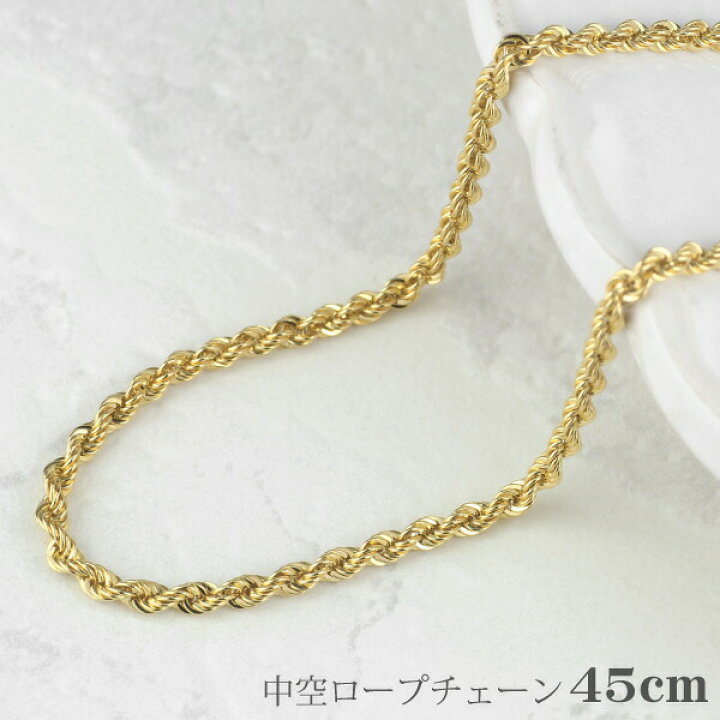楽天市場】【10%OFF】18金 ネックレス 中空 ロープチェーン k18 