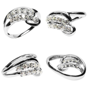 プラチナ900 スイート10 フラワー ダイヤリング 天然ダイヤモンド ギフト 誕生日 結婚記念 プレゼント 彼女 指輪 - 12