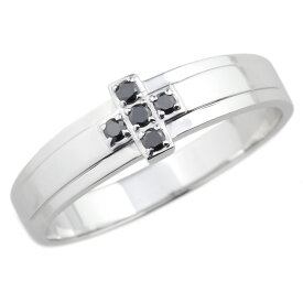 【10%OFF】k10 ゴールド メンズリング クロス ブラックダイヤモンド シンプル 幅広 結婚指輪 k10ゴールド プレゼント マリッジリング 誕生日