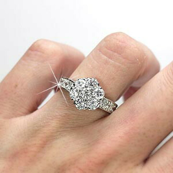 楽天市場】2.00ct フラワー 花 ダイヤモンドリング レディース SI 