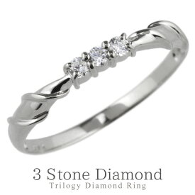 リング レディース スリーストーン トリロジー ダイヤモンド シンプル 普段使い プラチナ900 Pt900 結婚指輪 刻印 婚約指輪 記念日 誕生日 ギフト プレゼントジュエリー 母の日