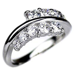 プラチナ900 ダイヤモンド10 リング 1.00ctSI-クラス 天然ダイヤモンド 誕生日 指輪 プレゼント ギフト 結婚記念 鑑定書