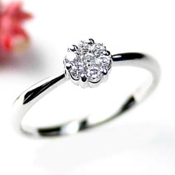 婚約指輪 ダイヤリング 0.20ct 花 プラチナ900 誕生日 指輪 刻印 プレゼント ギフト 彼女 プラチナ 母の日