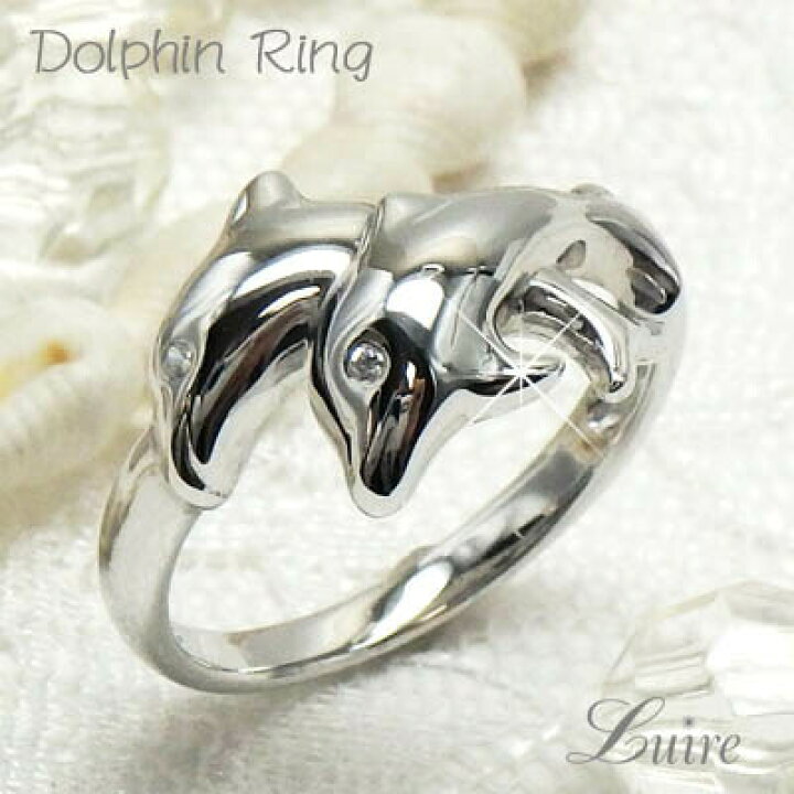 楽天市場】【P10倍 500円OFFクーポン】18金 イルカ ダイヤリング  