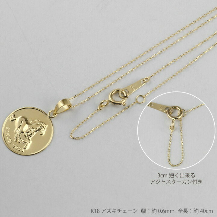 楽天市場】【10%OFF】コイン ネックレス k18 18金 ゴールド プレス 
