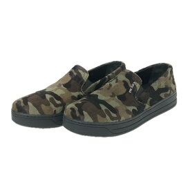 PRADA プラダ スリッポン ハラコ カーキ系【中古】 レディース