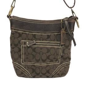 COACH コーチ シグネチャー 10402 ショルダーバッグ キャンバス/レザー ブラウン【中古】 レディース