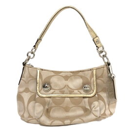 コーチ COACH シグネチャー 2way ショルダーバッグ 13833 ベージュ系【中古】