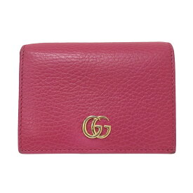 グッチ GUCCI GGスプリーム ミニウォレット 二つ折り財布 456126 ピンク【中古】