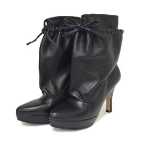 プラダ PRADA ショートブーツ 24cm ブラック【中古】