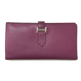 エルメス HERMES ベアンスフレ 長財布 刻印あり ワインレッド【中古】