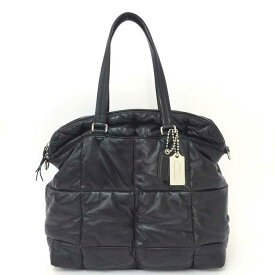 コーチ COACH ラムレザー2WAYハンドバッグ ブラック 中古
