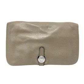 HERMES エルメス ドゴンGM 長財布 レザー グレー □J刻印【中古】 ユニセックス