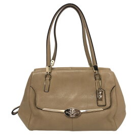 COACH コーチ マディソン 25169 マデリン イースト ウェスト サッチェル スモール 2WAY ショルダーバッグ レザー ベージュ【中古】レディース