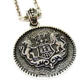 【Silver925 コインネックレス】Lサイズライオン紋章デザイン　メダルネックレス