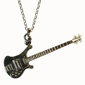 【Silver925ギターペンダント ベースギターネックレス】ギター　楽器　音楽 チェーンサイズ 40cm 45cm 50cm 60cm