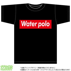 水球Tシャツ(water polo)ストリート系BOXロゴデザインの綿Tシャツ：黒