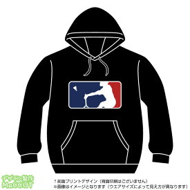 バドミントンパーカー(badminton)MLBロゴ風プルオーバースウェット